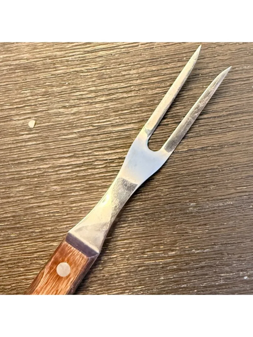 Vintage Regent Sherwood Carving Fork Wood Handle Stainless Japan Serving Utensil